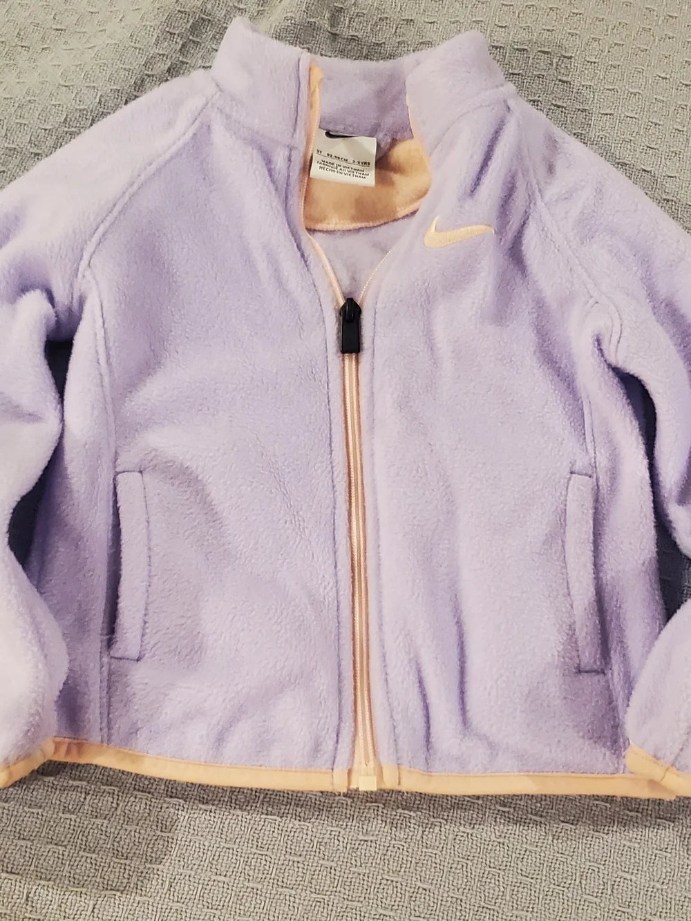 Nike Kids Lavender Fleece Jacket with Peach Trim